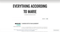 Desktop Screenshot of mariebucaro.wordpress.com