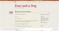 Desktop Screenshot of fourandadog.wordpress.com