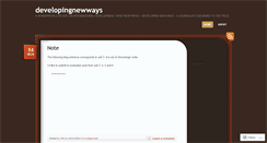 Desktop Screenshot of developingnewways.wordpress.com