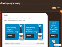 Tablet Screenshot of developingnewways.wordpress.com