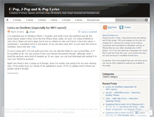 Tablet Screenshot of cjkpoplyrics.wordpress.com