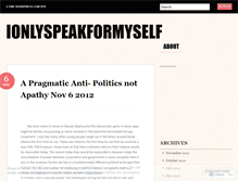 Tablet Screenshot of ionlyspeakformyself.wordpress.com