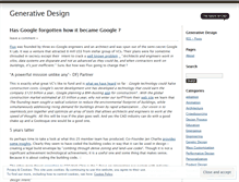 Tablet Screenshot of generativedesign.wordpress.com