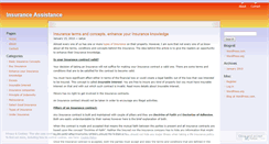 Desktop Screenshot of insuranceassistance.wordpress.com