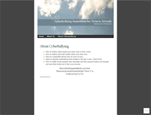 Tablet Screenshot of cyberbullyingassembliesforontarioschools.wordpress.com