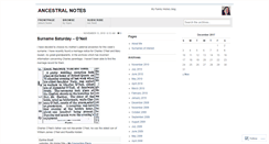 Desktop Screenshot of ancestralnotes.wordpress.com