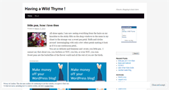 Desktop Screenshot of havingawildthyme.wordpress.com