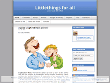 Tablet Screenshot of littlethings4all.wordpress.com