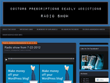 Tablet Screenshot of deadlyprescriptionsradioshow.wordpress.com