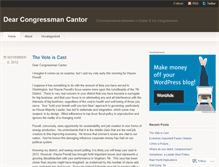 Tablet Screenshot of dearcongressmancantor.wordpress.com