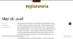 Desktop Screenshot of exploratoria.wordpress.com