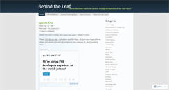 Desktop Screenshot of behindtheleaf.wordpress.com