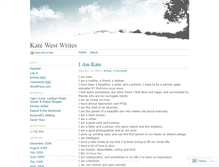 Tablet Screenshot of katewestwrites.wordpress.com