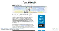 Desktop Screenshot of founditsharedit.wordpress.com