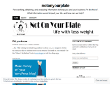 Tablet Screenshot of notonyourplate.wordpress.com