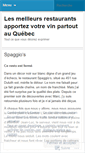 Mobile Screenshot of lesrestaurantsapportezvotrevinauqubec.wordpress.com
