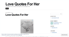 Desktop Screenshot of lovequotesforher1.wordpress.com