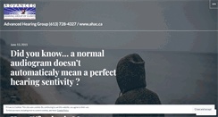Desktop Screenshot of advancedhearinggroup.wordpress.com