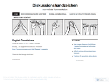 Tablet Screenshot of diskussionshandzeichen.wordpress.com