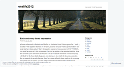 Desktop Screenshot of onelife2012.wordpress.com