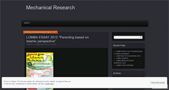 Desktop Screenshot of mechanicalresearch.wordpress.com