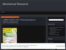 Tablet Screenshot of mechanicalresearch.wordpress.com