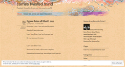 Desktop Screenshot of carriestwistedmind.wordpress.com