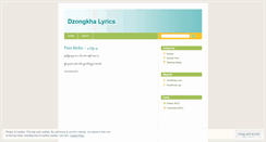 Desktop Screenshot of dzongkhalyrics.wordpress.com