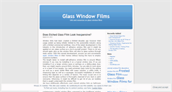 Desktop Screenshot of glasswindowfilms.wordpress.com