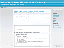 Tablet Screenshot of dotnetsharepointwatever.wordpress.com