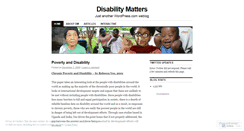 Desktop Screenshot of disabilitymatters.wordpress.com