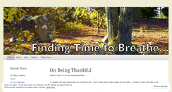 Desktop Screenshot of findingtimetobreathe.wordpress.com