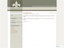 Tablet Screenshot of mcdanielarchives.wordpress.com