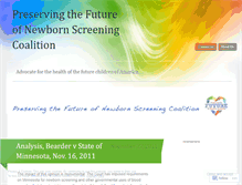 Tablet Screenshot of newbornscreeningcoalition.wordpress.com