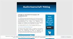 Desktop Screenshot of musikwissenschaft.wordpress.com