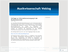 Tablet Screenshot of musikwissenschaft.wordpress.com