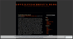 Desktop Screenshot of love2live4christ.wordpress.com