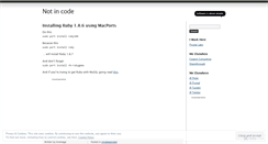 Desktop Screenshot of notincode.wordpress.com