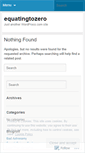 Mobile Screenshot of equatingtozero.wordpress.com