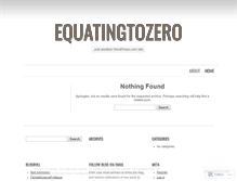 Tablet Screenshot of equatingtozero.wordpress.com