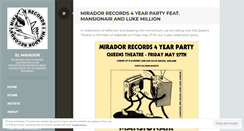 Desktop Screenshot of miradorrecords.wordpress.com