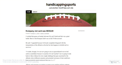 Desktop Screenshot of handicappingsports.wordpress.com