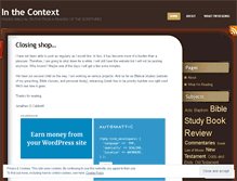 Tablet Screenshot of inthecontext.wordpress.com