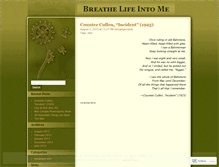 Tablet Screenshot of breathelifeintome.wordpress.com