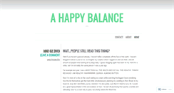 Desktop Screenshot of ahappybalance.wordpress.com