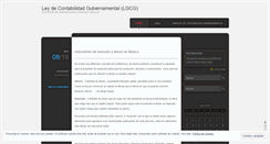 Desktop Screenshot of leydecontabilidadgubernamental.wordpress.com