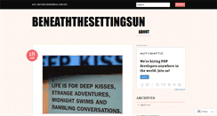 Desktop Screenshot of beneaththesettingsun.wordpress.com