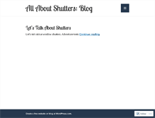 Tablet Screenshot of allaboutshutters.wordpress.com