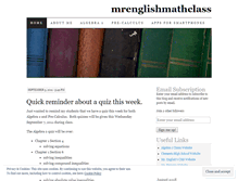 Tablet Screenshot of mrenglishmathclass.wordpress.com