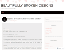 Tablet Screenshot of beautifullybrokendesigns.wordpress.com